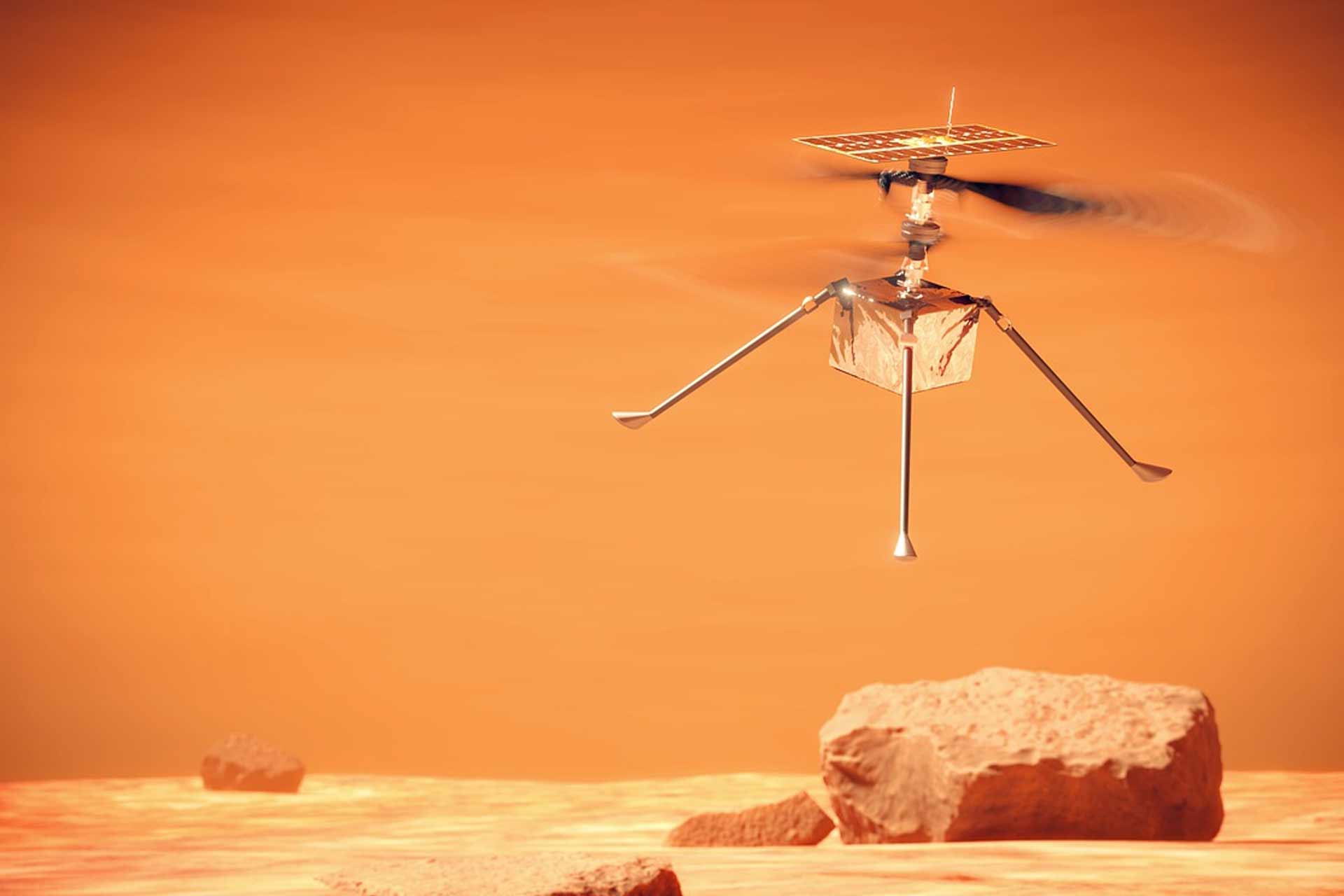 Perseverance cattura elicottero Ingenuity che vola su Marte