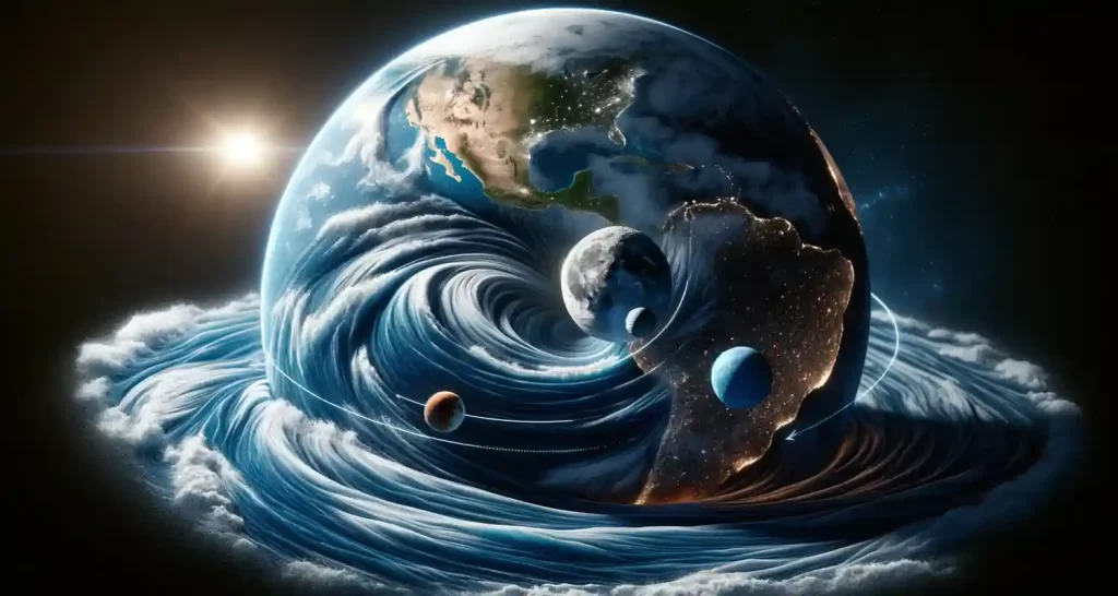 Attrazione gravitazionale di Marte puo far agitare gli oceani sulla Terra