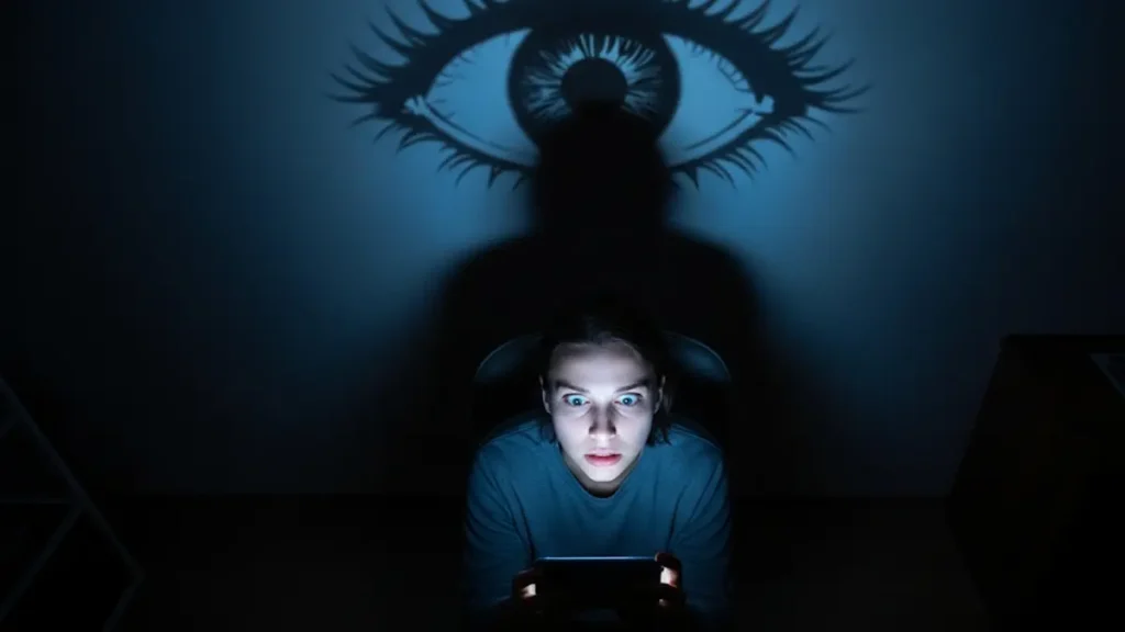 Una persona guarda con espressione preoccupata il proprio smartphone