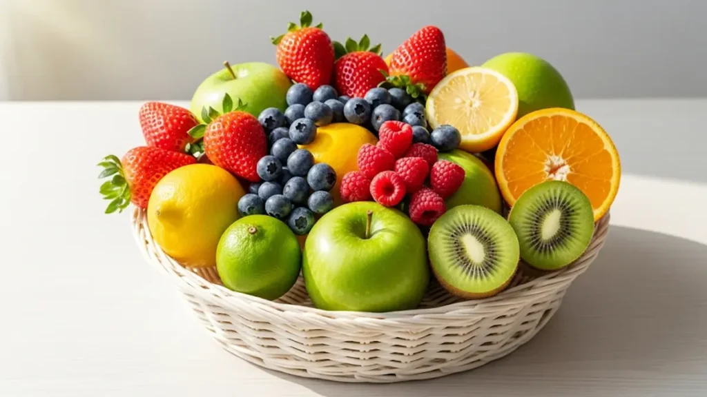 un cesto colorato di frutti adatti