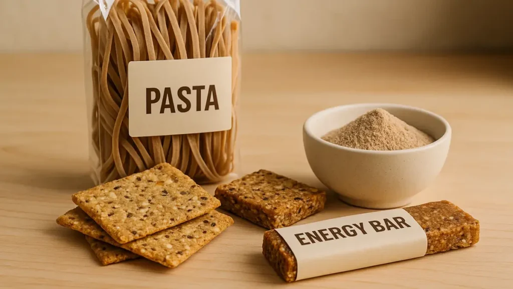 Una selezione di prodotti contenenti farina di grillo autorizzati in Europa