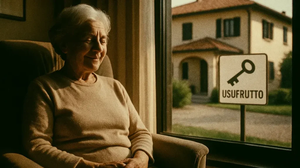 Donna anziana serena in casa di riposo