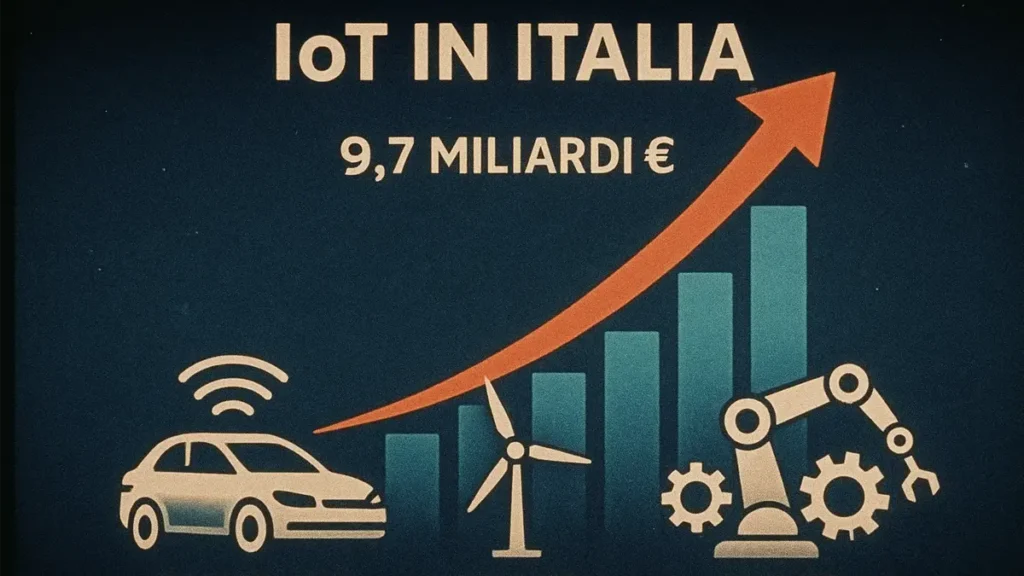 Infografica che mostra la crescita del mercato IoT in Italia