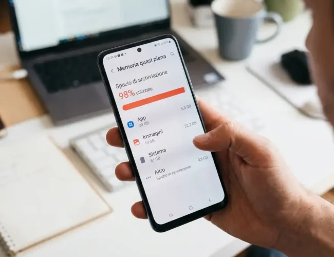 Android: Memoria piena ma non ci sono file: cosa controllare